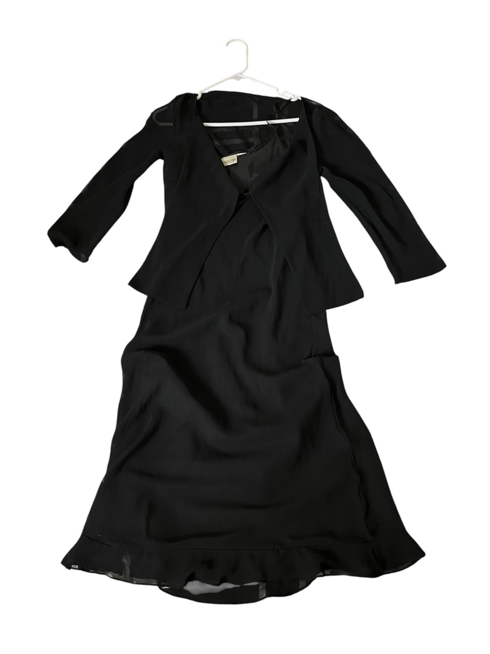 Two piece Newport News Black Dress with Lined Bodice